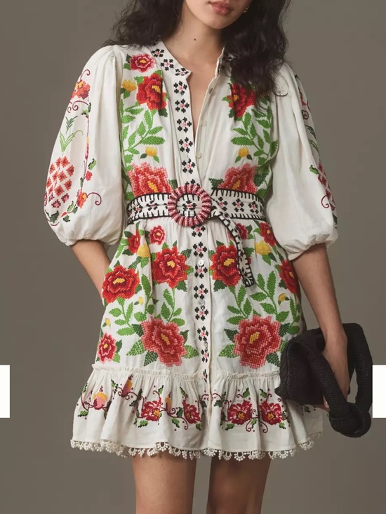FARM Rio Dresses & Skirts - Farm Rio Carmina Embroidered Mini Dress